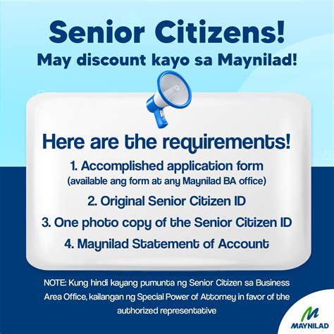 maynilad senior citizen discount|Ang Senior Citizen .